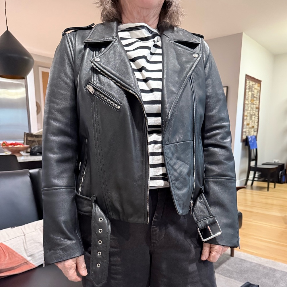 Zara Black Leather Biker Jacket